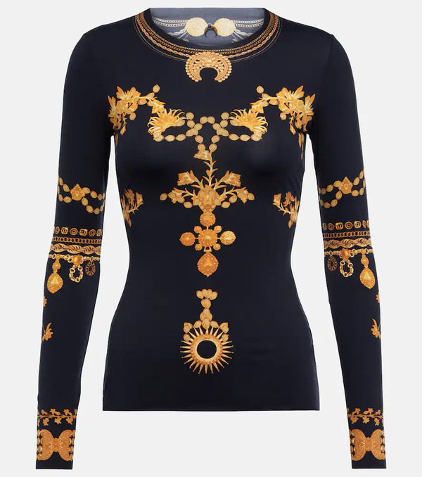  Marine Serre Marine Serre Printed Jersey Top 