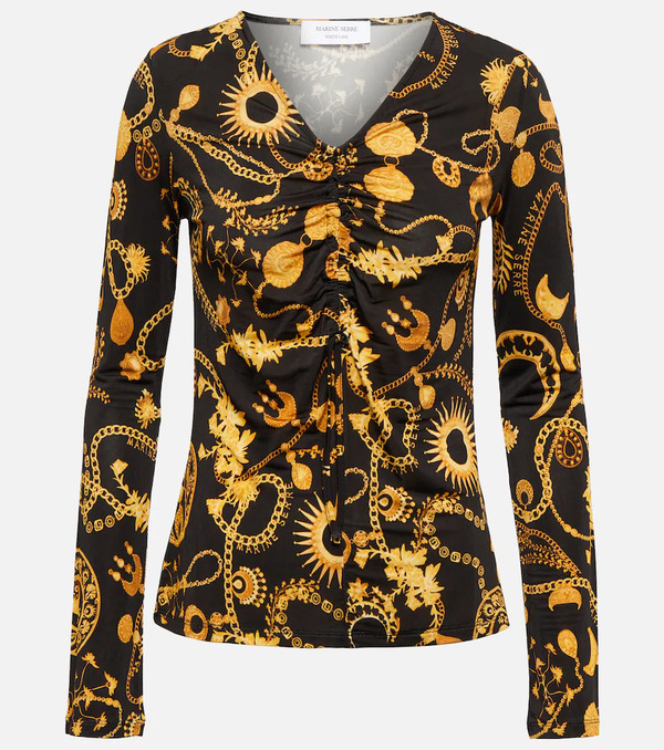  Marine Serre Marine Serre Printed Ruched Top 