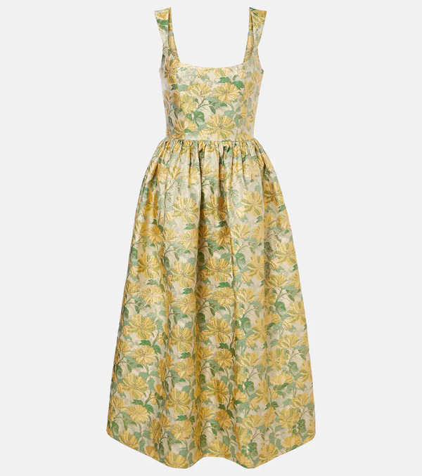  Markarian Markarian Floral Lame Jacquard Gown 