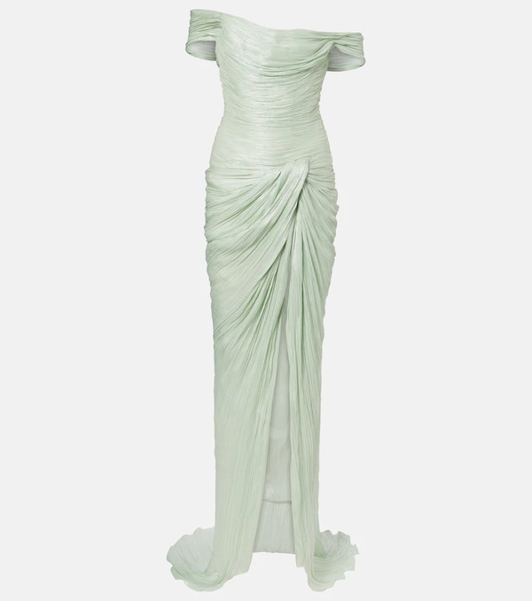  Marmar Halim Marmar Halim Draped Off-shoulder Corset Gown 