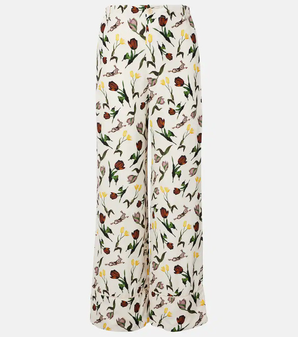  Marni Marni Printed Silk Palazzo Pants 