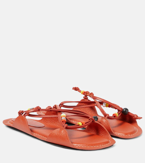  Marni Marni X No Vacancy Inn Beaded Leather Sandals 