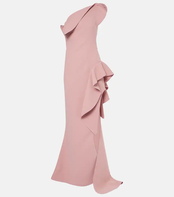  Maticevski Maticevski Provenance Ruffled One-shoulder Crepe Gown 