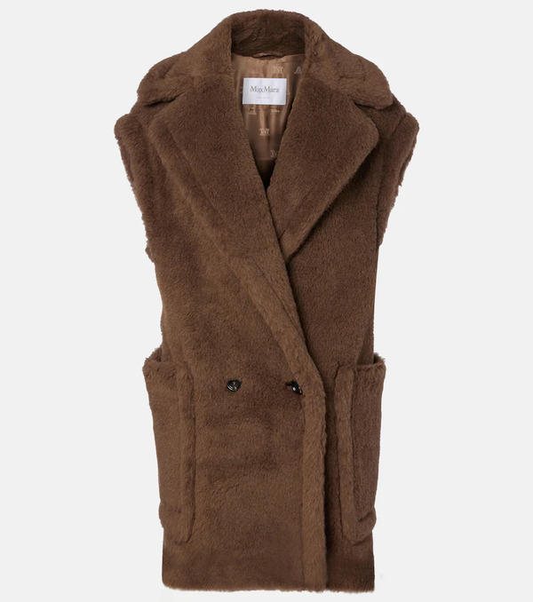  Max Mara Max Mara Alpaca, Wool, And Silk Teddy Vest 