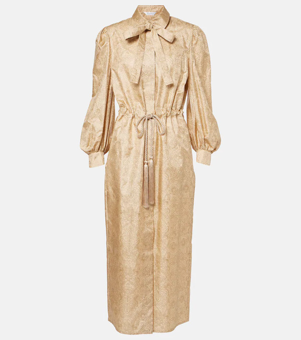  Max Mara Max Mara Ape Belted Silk Twill Maxi Dress 