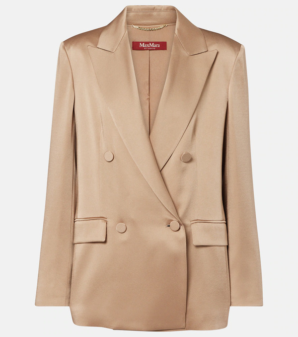  Max Mara Max Mara Arca Double-breasted Satin Blazer 