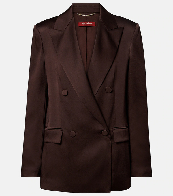  Max Mara Max Mara Arca Double-breasted Satin Blazer 