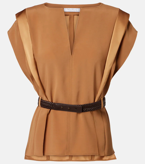  Max Mara Max Mara Belted Crepe Top 