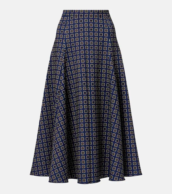  Max Mara Max Mara Benda Printed Jersey Midi Skirt 