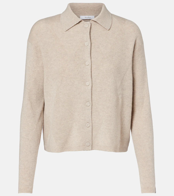  Max Mara Max Mara Bombo Argyle Cashmere Cardigan 