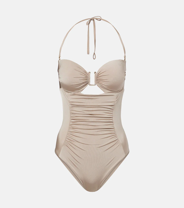  Max Mara Max Mara Curva Ruched Halterneck Swimsuit 