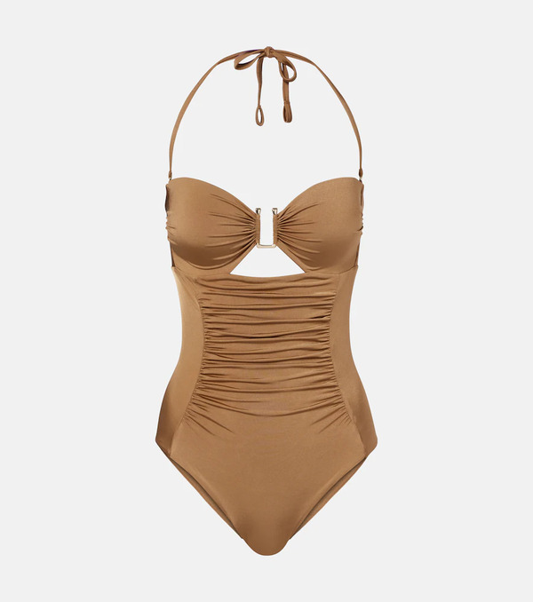  Max Mara Max Mara Curva Ruched Halterneck Swimsuit 