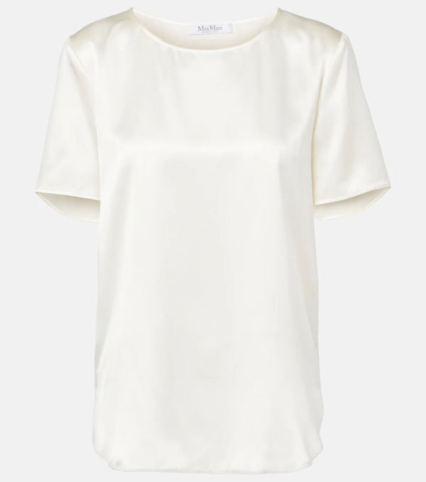  Max Mara Max Mara Dida Silk Satin T-shirt 
