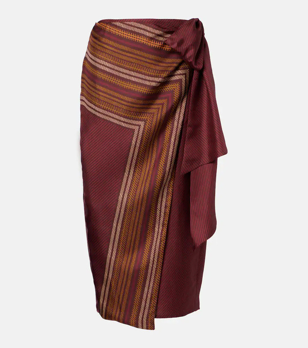  Max Mara Max Mara Edro Striped Silk Wrap Skirt 