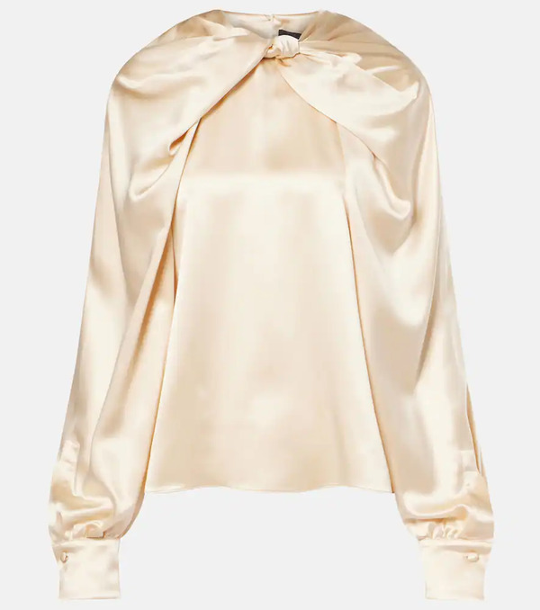  Max Mara Max Mara Elegante Key Torchon Silk Satin Blouse 