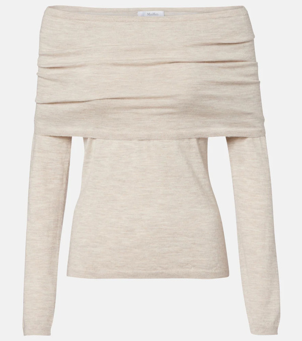  Max Mara Max Mara Faretra Off-shoulder Cashmere Sweater 