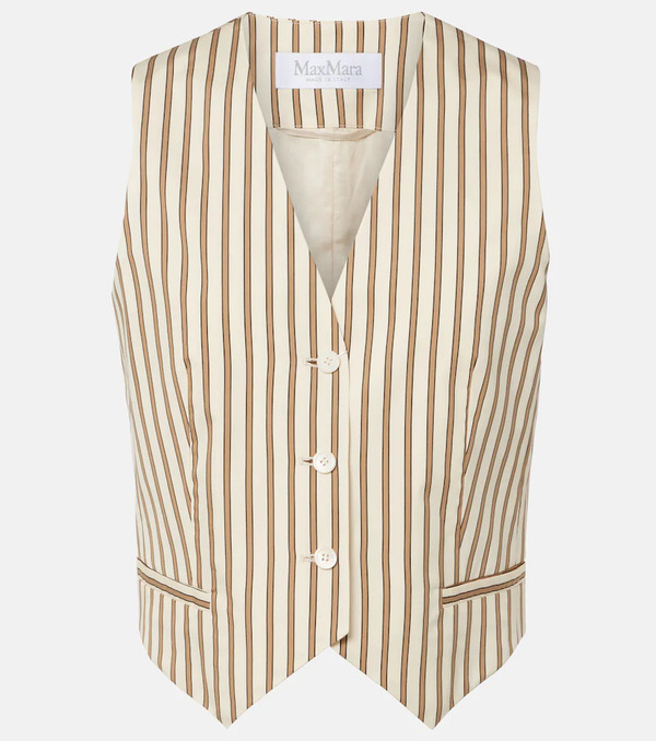  Max Mara Max Mara Fauno Striped Cotton And Silk Vest 