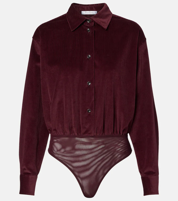  Max Mara Max Mara Fertile Cotton Velvet Bodysuit 