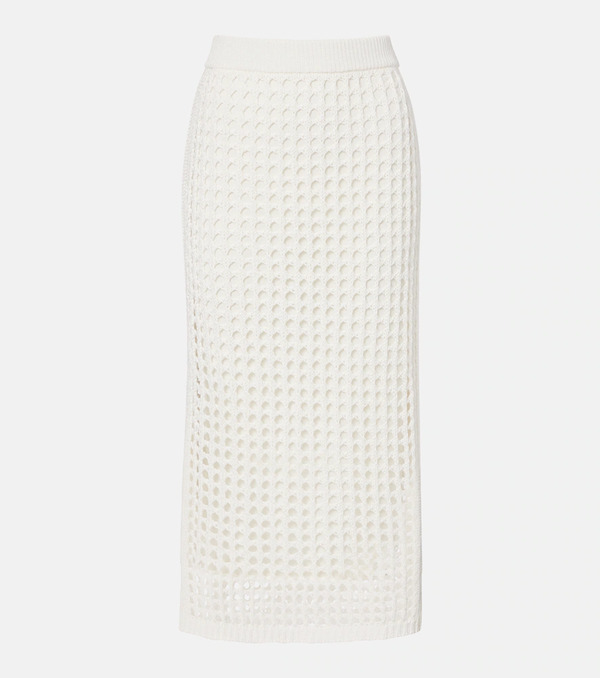  Max Mara Max Mara Geode Open-knit Cotton Midi Skirt 