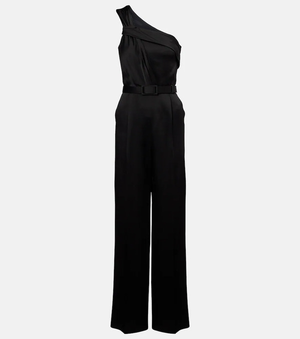  Max Mara Max Mara Gioire Belted One-shoulder Satin Jumpsuit 