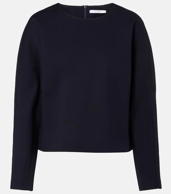  Max Mara Max Mara Girello Wool And Cotton-blend Top 