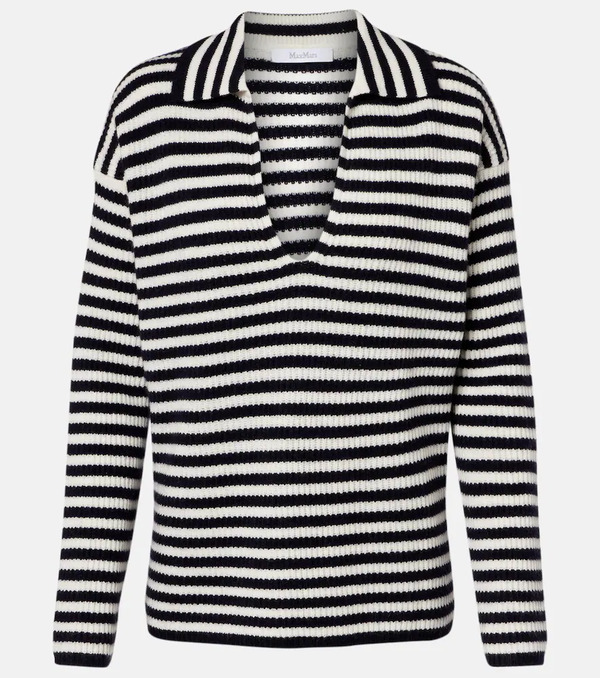  Max Mara Max Mara Gomma Striped Cashmere Top 