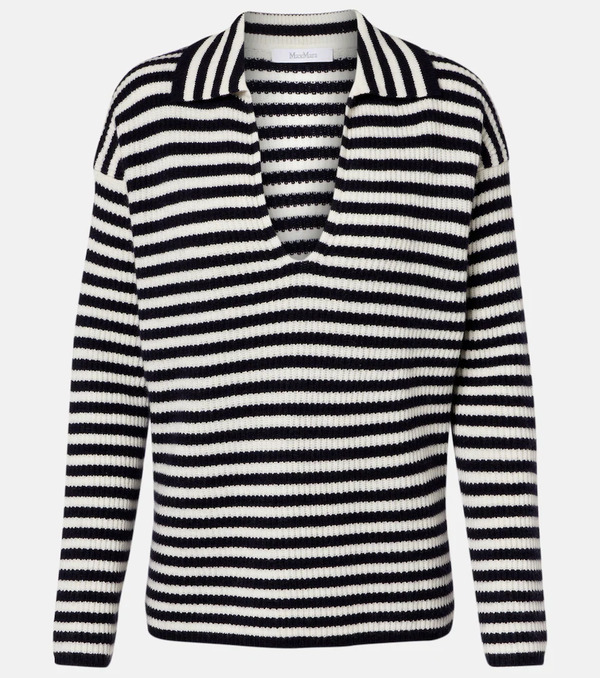  Max Mara Max Mara Gomma Striped Cashmere Top 