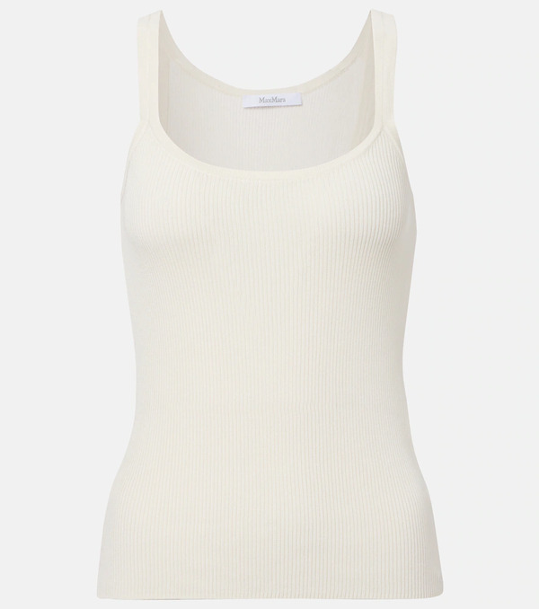  Max Mara Max Mara Helier Ribbed-knit Cotton-blend Tank Top 