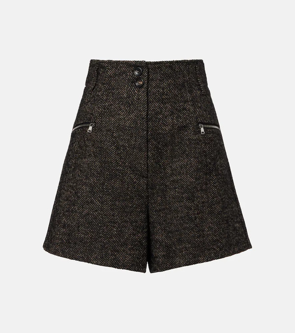  Max Mara Max Mara Herringbone Wool-blend Shorts 