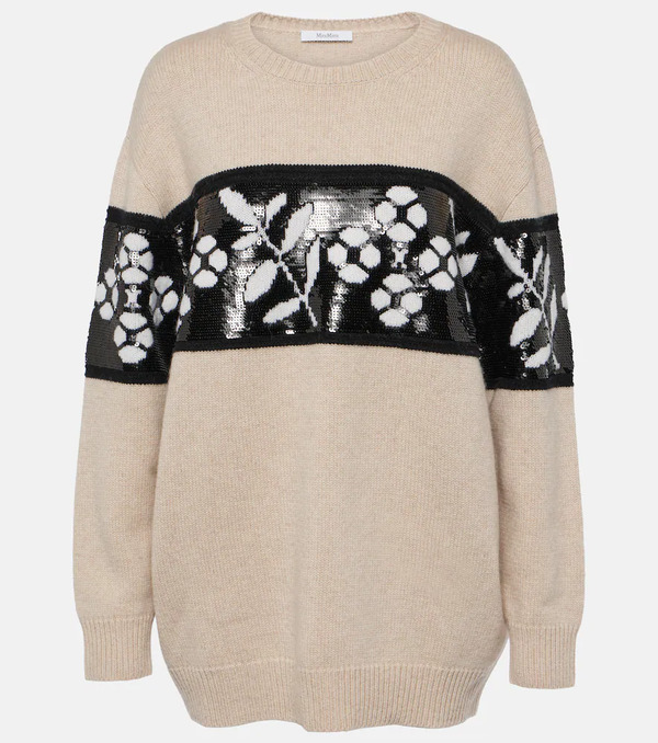  Max Mara Max Mara Jacquard Wool And Cashmere Sweater 