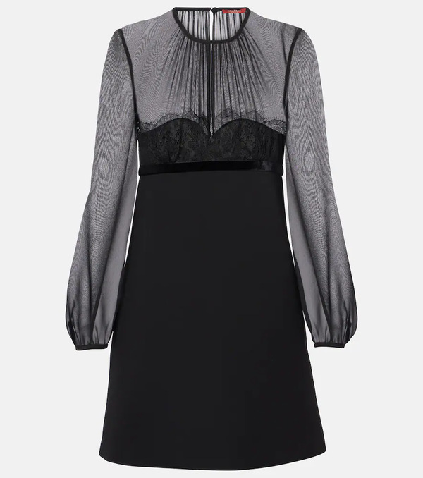  Max Mara Max Mara Jader Sable And Silk Georgette Minidress 