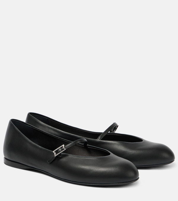  Max Mara Max Mara Leather Mary Jane Ballet Flats 