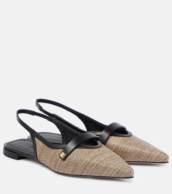 Max Mara Max Mara Leather-trimmed Slingback Flats 