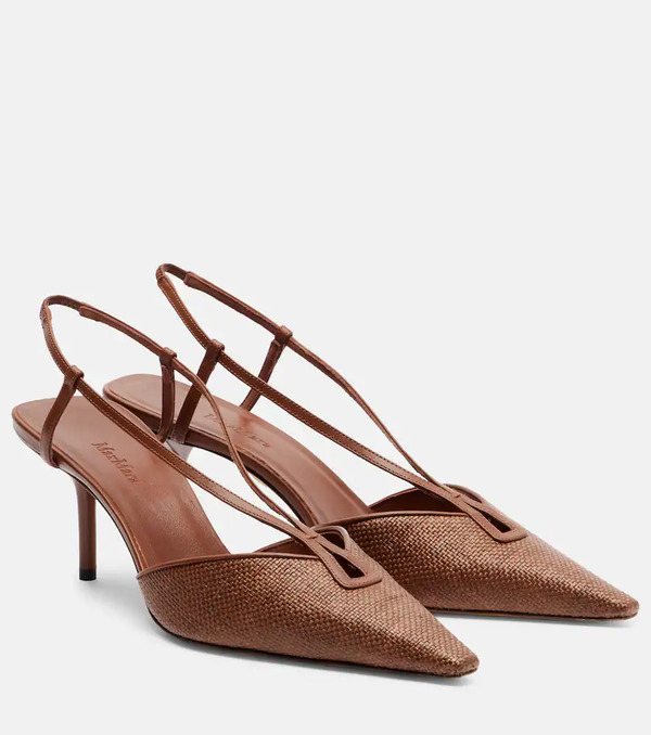  Max Mara Max Mara Leather-trimmed Slingback Pumps 