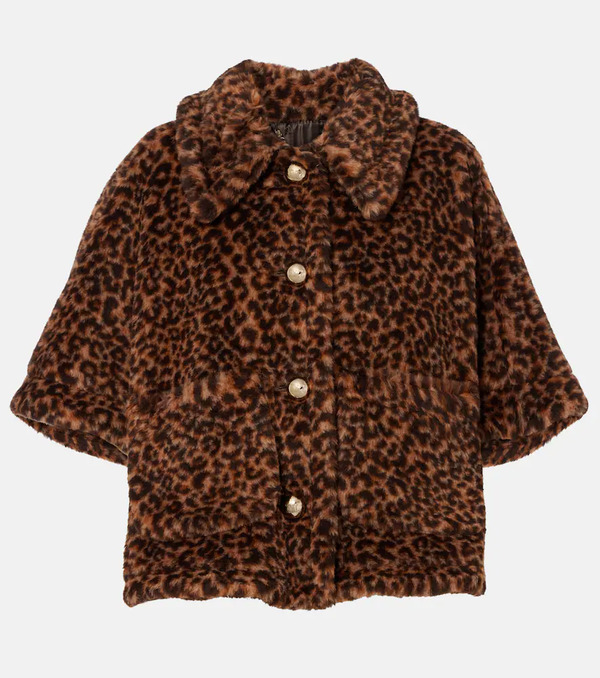  Max Mara Max Mara Leopard-printed Alpaca, Wool, And Silk Cape 