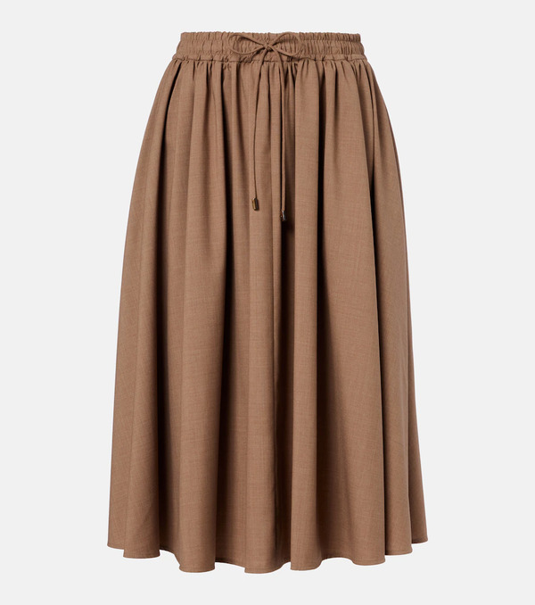  Max Mara Max Mara Livrea Virgin Wool Midi Skirt 