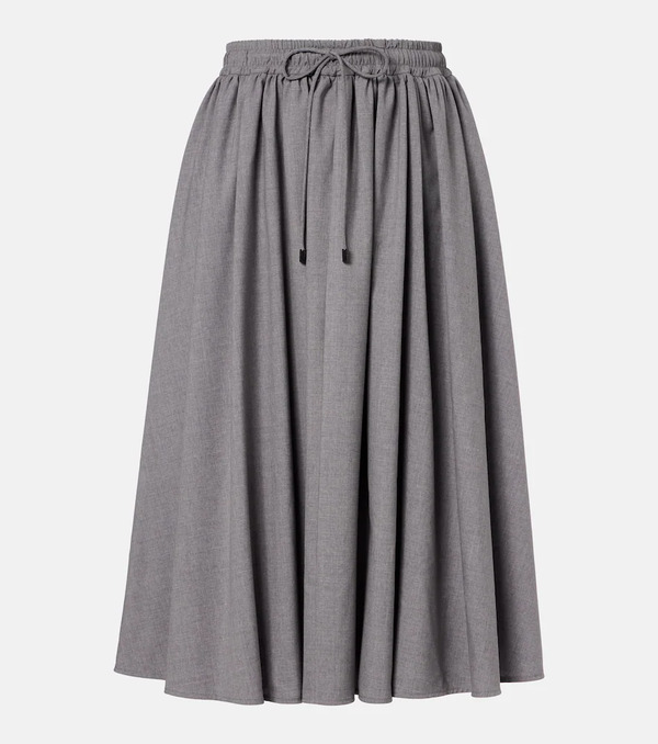  Max Mara Max Mara Livrea Virgin Wool Midi Skirt 