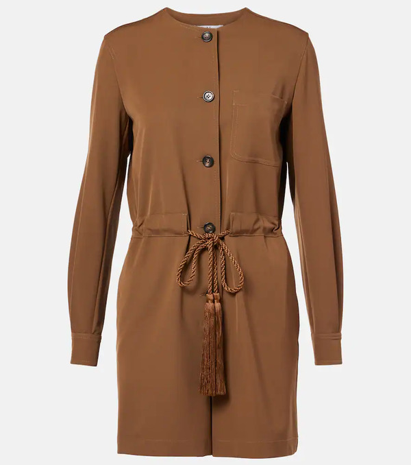  Max Mara Max Mara Maine Belted Wool Gabardine Playsuit 