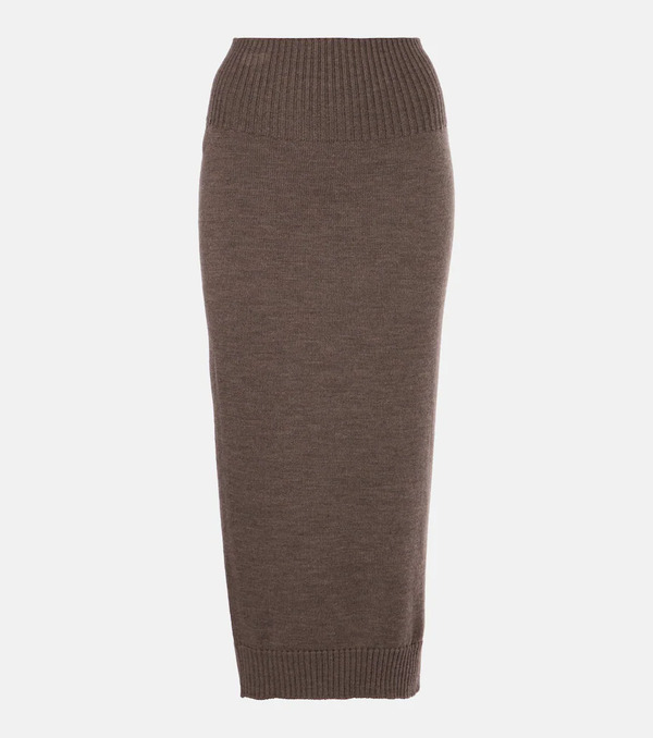  Max Mara Max Mara Melk Virgin Wool Midi Skirt 