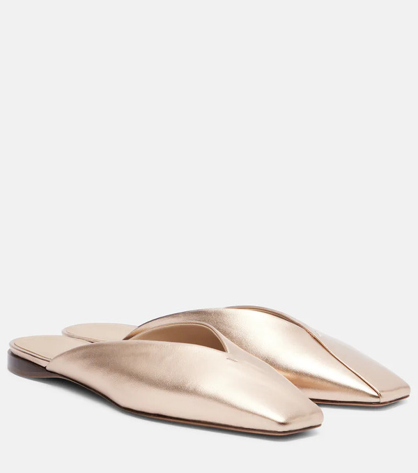  Max Mara Max Mara Metallic Leather Mules 