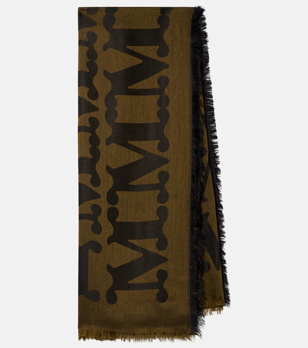  Max Mara Max Mara Monogram Jacquard Wool And Silk Scarf 