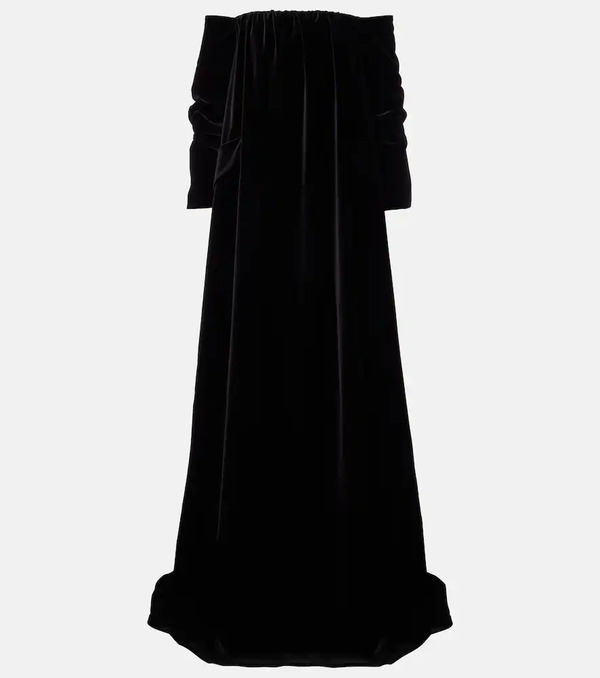  Max Mara Max Mara Open-back Cotton Velvet Gown 