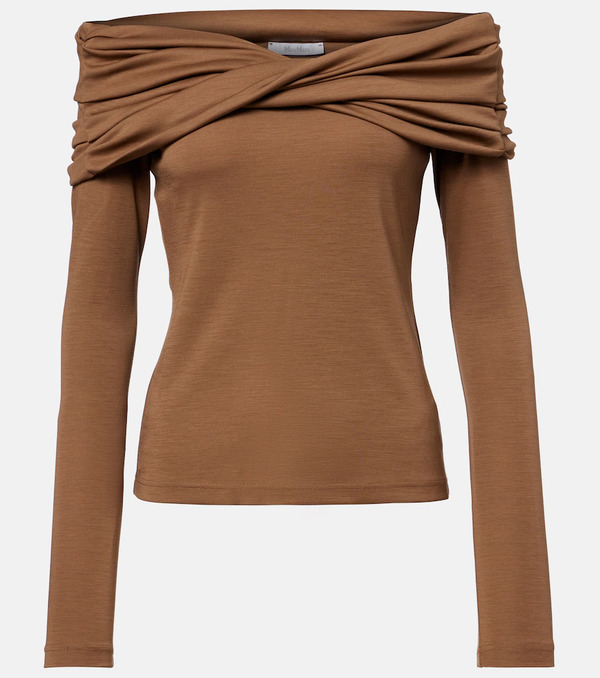  Max Mara Max Mara Orafo Draped Virgin Wool Top 