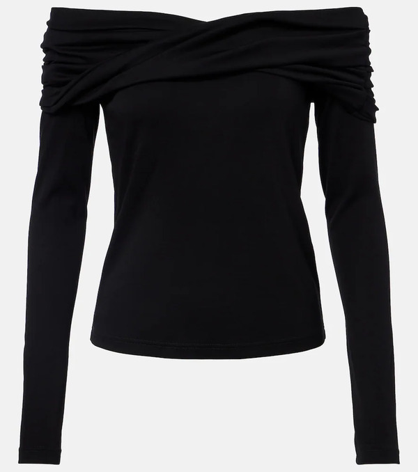  Max Mara Max Mara Orafo Off-shoulder Virgin Wool Top 
