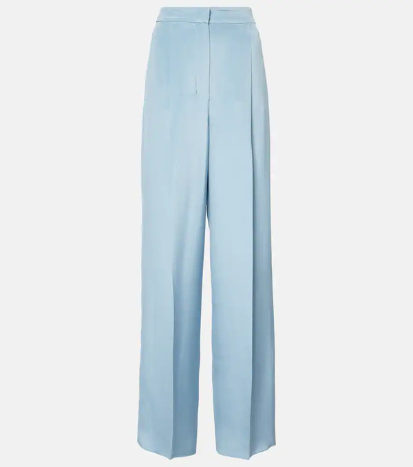  Max Mara Max Mara Origano High-rise Silk Wide-leg Pants 