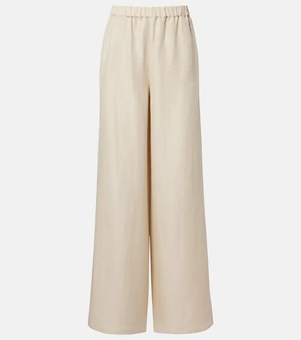  Max Mara Max Mara Oro Linen And Silk Wide-leg Pants 
