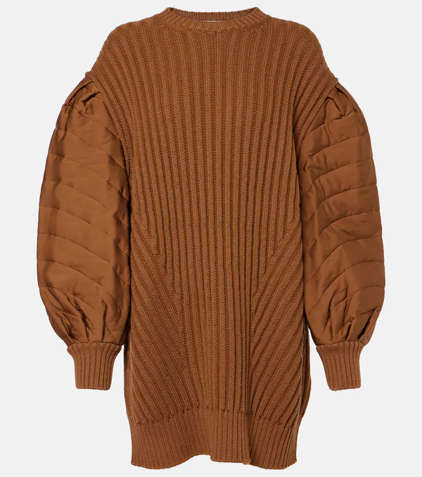  Max Mara Max Mara Ottuso Ribbed-knit Virgin Wool Minidress 