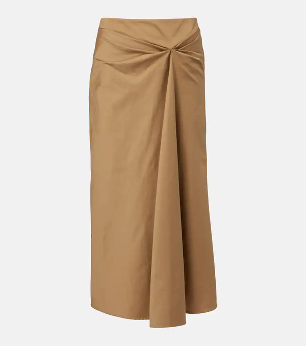  Max Mara Max Mara Paggi Cotton-blend Satin Midi Skirt 