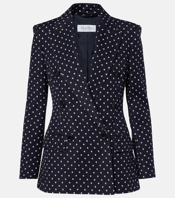  Max Mara Max Mara Polka-dot Double-breasted Jersey Blazer 