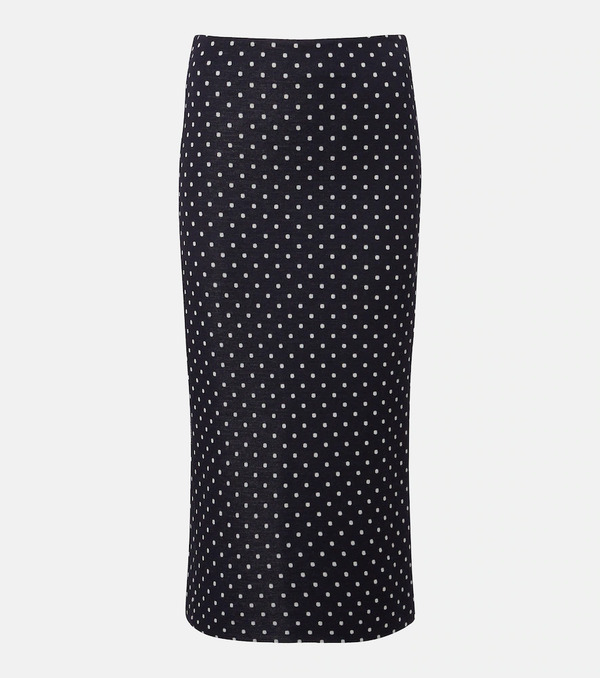  Max Mara Max Mara Polka-dot Jersey Midi Skirt 